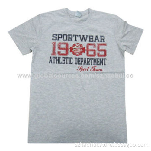 Men's 100% cotton sports t-shirts for athletes, breathable and comfortable